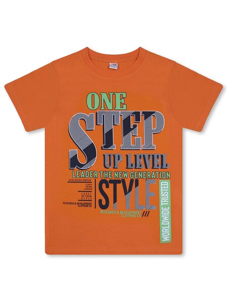 Футболка Мальчикам Bonito Оранжевый Надпись (фото 1)