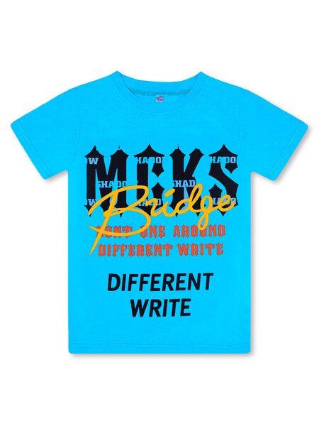 Футболка Мальчикам Bonito Голубой Надпись (фото 1)