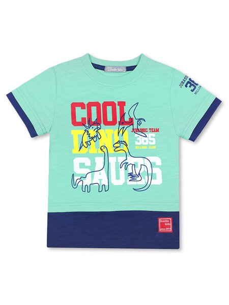 Футболка Мальчикам Bonito Мятный; Чернильный Надпись (фото 1)