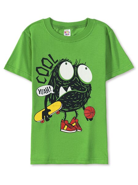 Футболка Мальчикам Happy kids Салатовый Монстрик (фото 1)