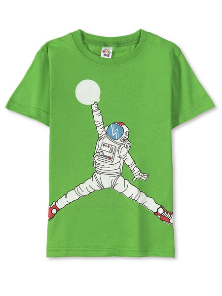 Футболка Мальчикам Happy kids Салатовый Космонавт (фото 1)