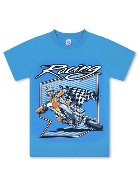 Футболка Мальчикам Bonito Синий Мотоцикл (фото 1)