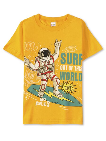 Футболка Мальчикам Happy kids Жёлтый Космонавт (фото 1)