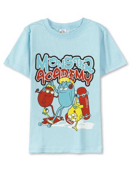 Футболка Мальчикам Happy kids Голубой Монстрик (фото 1)