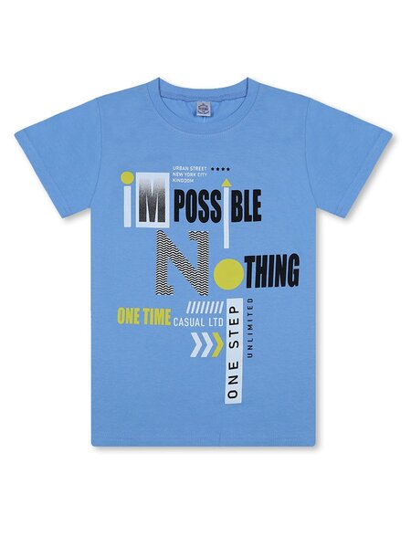 Футболка Мальчикам Bonito Синий светлый Надпись (фото 1)