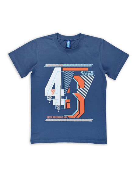 Футболка Мальчикам Весёлый супер далматинец Серо-синий Цифры (фото 1)