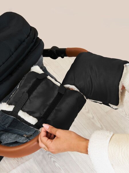 Муфты-варежки для коляски Новорождённым Россия Чёрный Без рисунка (фото 1)