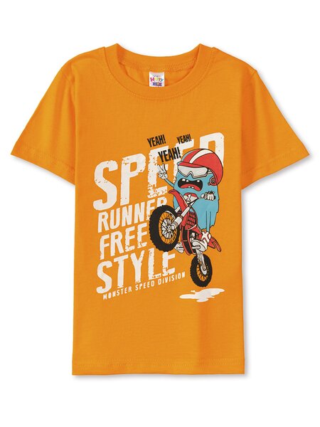 Футболка Мальчикам Happy kids Оранжевый Монстрик (фото 1)