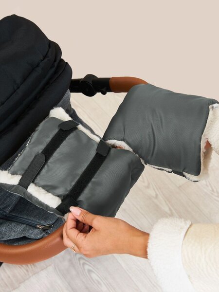 Муфты-варежки для коляски Новорождённым Россия Серый Без рисунка (фото 1)