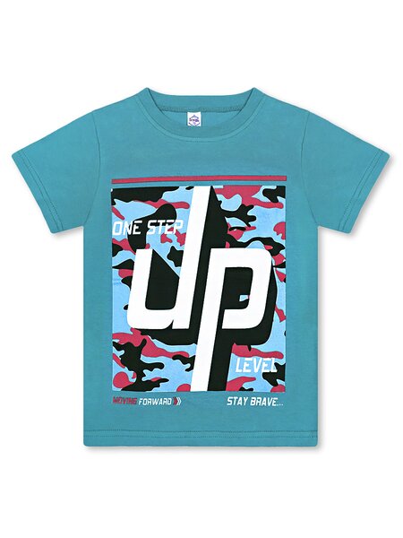 Футболка Мальчикам Bonito Изумрудный Надпись (фото 1)