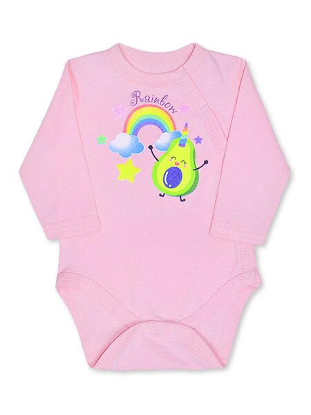 Боди Новорождённым Лунёва Розовый Авокадо (фото 1)