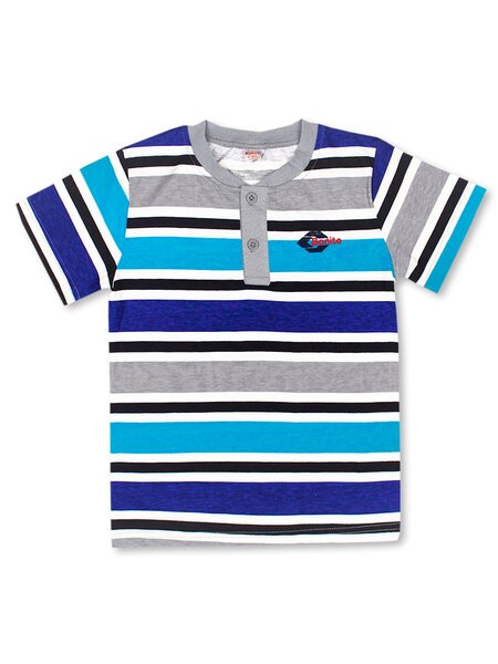 Футболка Мальчикам Bonito Серый; Ультрамарин Полоски (фото 1)