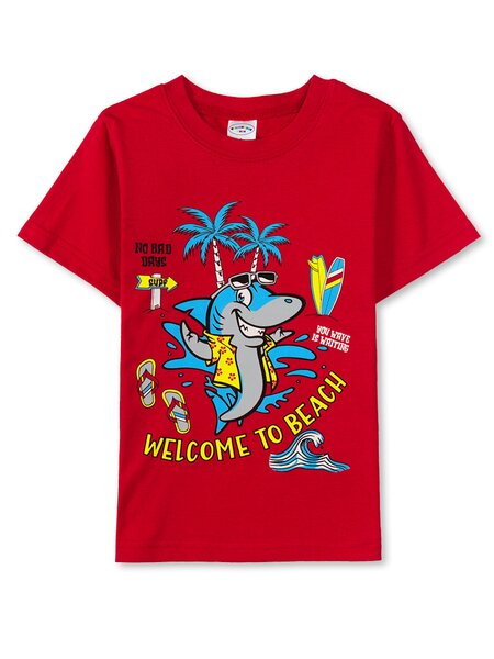 Футболка Мальчикам Узбекистан Красный Акула (фото 1)