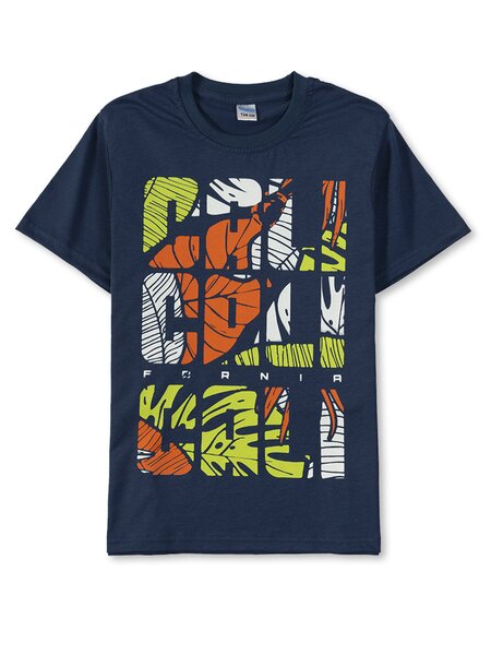 Футболка Мальчикам Sladikmladik Серо-синий Надпись (фото 1)