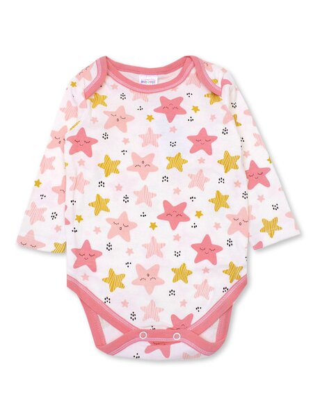 Боди Новорождённым Bonito Белый; Розовый Звёзды (фото 1)