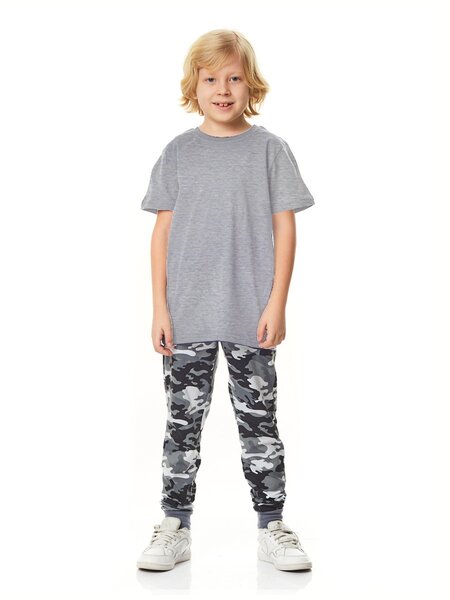 Футболка Мальчикам Le&lo Серый меланж Без рисунка (фото 2)