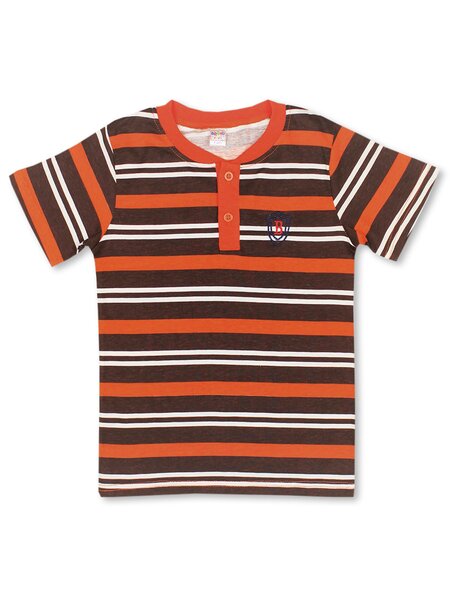 Футболка Мальчикам Bonito Оранжевый; Коричневый Полоски (фото 1)