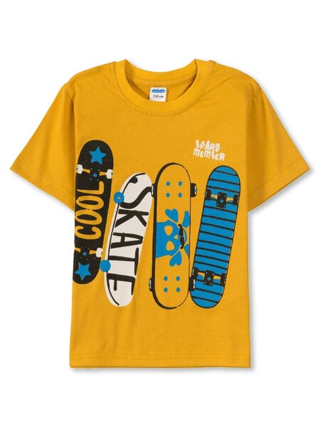Футболка Мальчикам Sladikmladik Горчичный Скейт (фото 1)