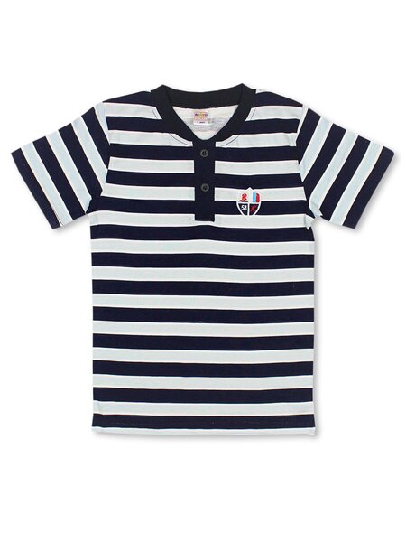 Футболка Мальчикам Bonito Чернильный; Серый светлый Полоски (фото 1)