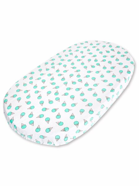 Простынка на резинке Новорождённым Россия Белый; Мятный Мороженое (фото 1)