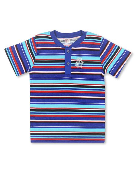 Футболка Мальчикам Bonito Ультрамарин; Красный Полоски (фото 1)
