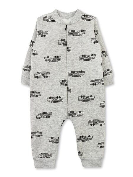 Комбинезон Новорождённым Юлала Серый меланж Машинки (фото 1)