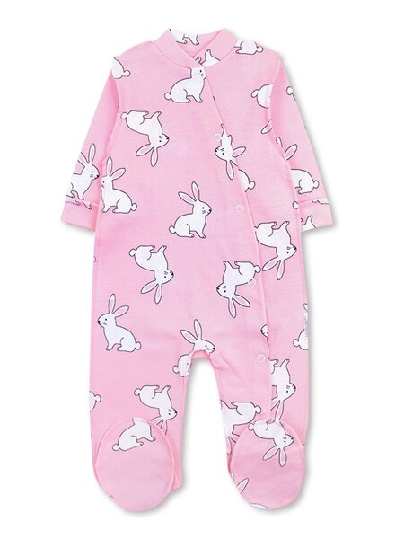 Комбинезон Новорождённым Юлала Розовый светлый Зайки (фото 1)