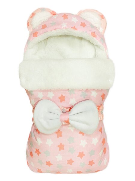 Конверт на выписку Новорождённым Россия Розовый светлый Звёзды (фото 1)