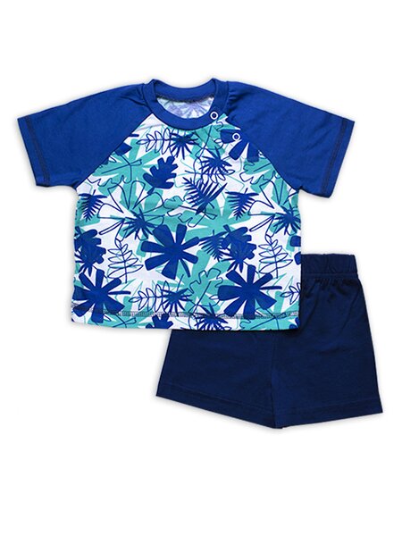 Комплект Новорождённым Россия Ультрамарин Листья (фото 1)