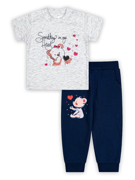 Комплект Новорождённым Takro Серый меланж; Чернильный Мишка (фото 1)