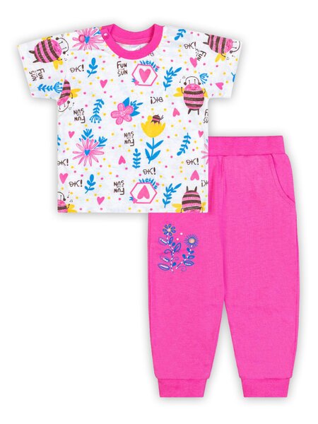 Комплект Новорождённым Takro Молочный; Малиновый Цветы (фото 1)