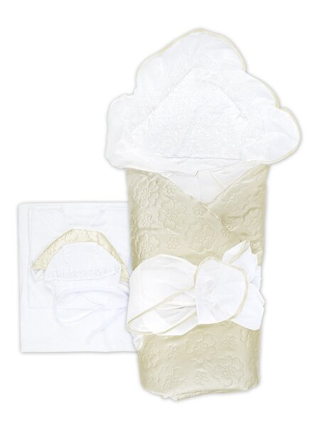 Комплект на выписку Новорождённым Россия Бежевый Цветы (фото 1)