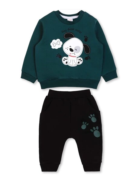 Комплект Новорождённым Bonito Зелёный тёмный; Чёрный Собачка (фото 1)