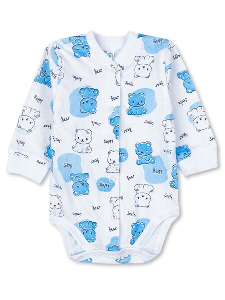 Боди Новорождённым Takro Белый; Синий Мишки (фото 1)