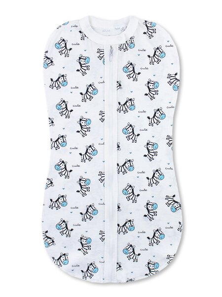 Спальник Новорождённым Юлала Белый; Голубой Зебры (фото 1)