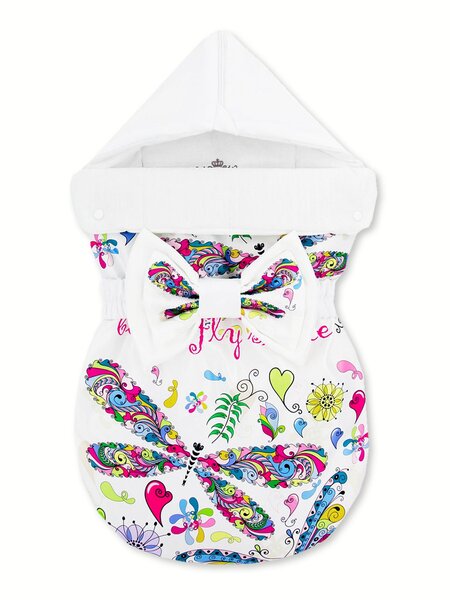 Конверт на выписку лето Новорождённым Россия Белый Стрекоза (фото 1)