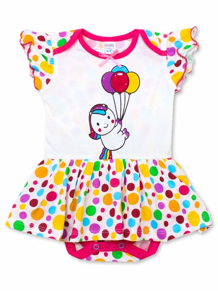 Платье-боди Новорождённым Bonito Белый Горох (фото 1)