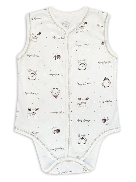 Боди-майка Новорождённым Россия Молочный Зверята (фото 1)