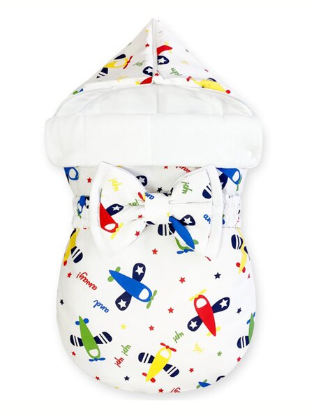 Конверт на выписку демисезон Новорождённым Россия Белый Самолёты (фото 1)