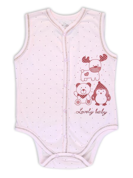 Боди-майка Новорождённым Россия Розовый Зверята (фото 1)