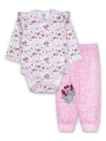 Комплект Новорождённым Takro Молочный; Розовый Зверята (фото 1)