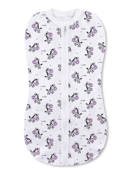 Спальник Новорождённым Юлала Белый; Розовый Зебры (фото 1)