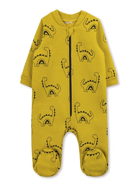 Комбинезон Новорождённым Юлала Горчичный Динозавры (фото 1)
