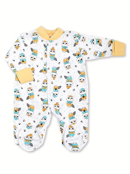 Комбинезон Новорождённым Россия Белый Енот (фото 1)