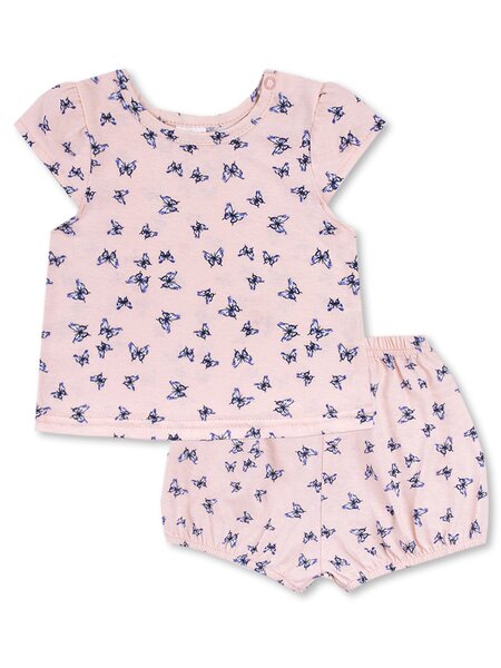 Комплект Новорождённым Юлала Розовый светлый Бабочки (фото 1)