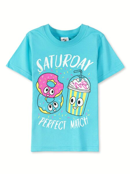 Футболка Девочкам Весёлый супер-слонёнок Голубой Сладости (фото 1)