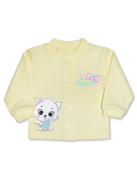 Кофточка Новорождённым Лунёва Жёлтый Котёнок (фото 1)