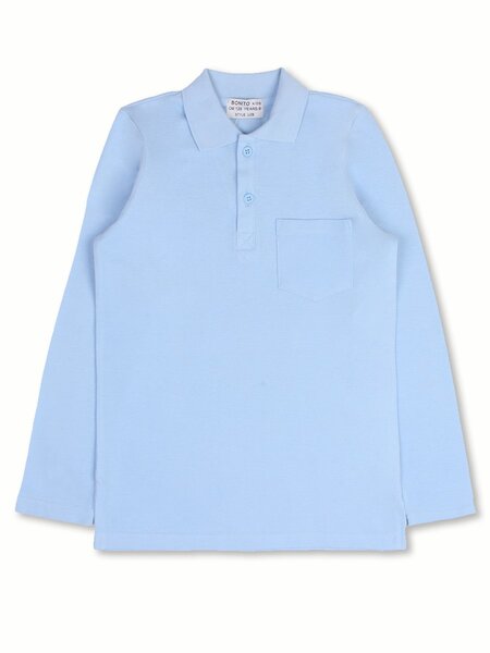 Поло Мальчикам Bonito Синий бледный Без рисунка (фото 1)