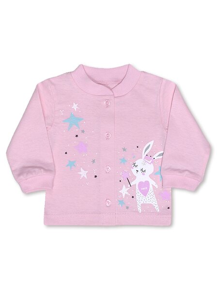 Кофточка Новорождённым Лунёва Розовый Зайка (фото 1)