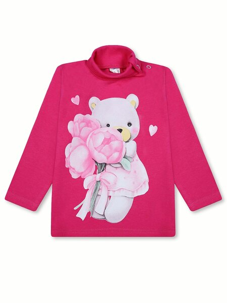 Водолазка Девочкам Bonito Малиновый Мишка (фото 1)